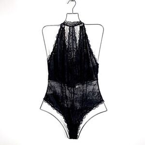 Intimately Free People Black Lace Bodysuit Lingerie